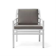 Nardi aria hvid loungestol med grå sunbrella hynde